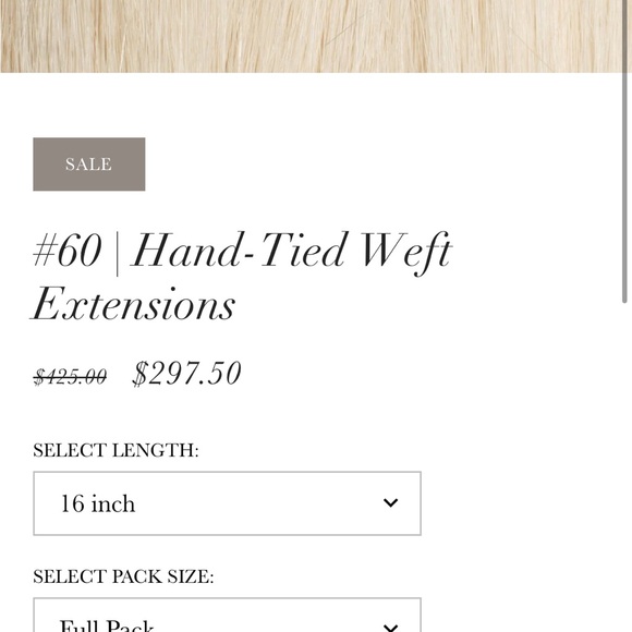Brand New, never used- Bombshell Hand-Tied Extensions 13 wefts total! - Picture 5 of 6
